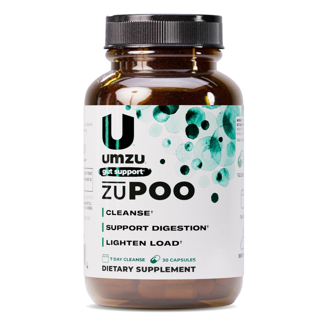 UMZU zuPOO Gut Cleanse Detox, 30 kapsul – 15-dnevno naravno čiščenje kolonije s Cascara Sagrada & Magnezijev Citrat – Vegan, Non-GMO, Gluten-free Detox Cleanse Dodatek za zdravo podporo Bowel
