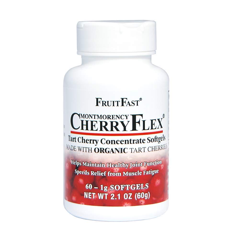 Sadje Fast CherryFlex 100% Red Tart Organic Cherry koncentrat dodatek - Žvečilni softgel - 60 Count - Non-GMO in Gluten brezplačno - spodbuja zdravo skupno funkcijo*