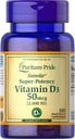 Puritan's Pride Sunvite Super Visoka moč Vitamin D3 2000IU 100 Softgels