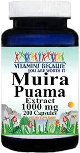 Vitamini Ker Muira Puama Extract 1000mg dodatek za moške in ženske podporo (200 ct)