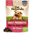 Naravne živali Dnevni probiotik za pse, 120M CFU - Pre in probiotiki za pse Pregestiv zdravje, Gut zdravje, Imunska podpora, Driska, Alergije in srbenje - 60 Chews, Duck Flavor