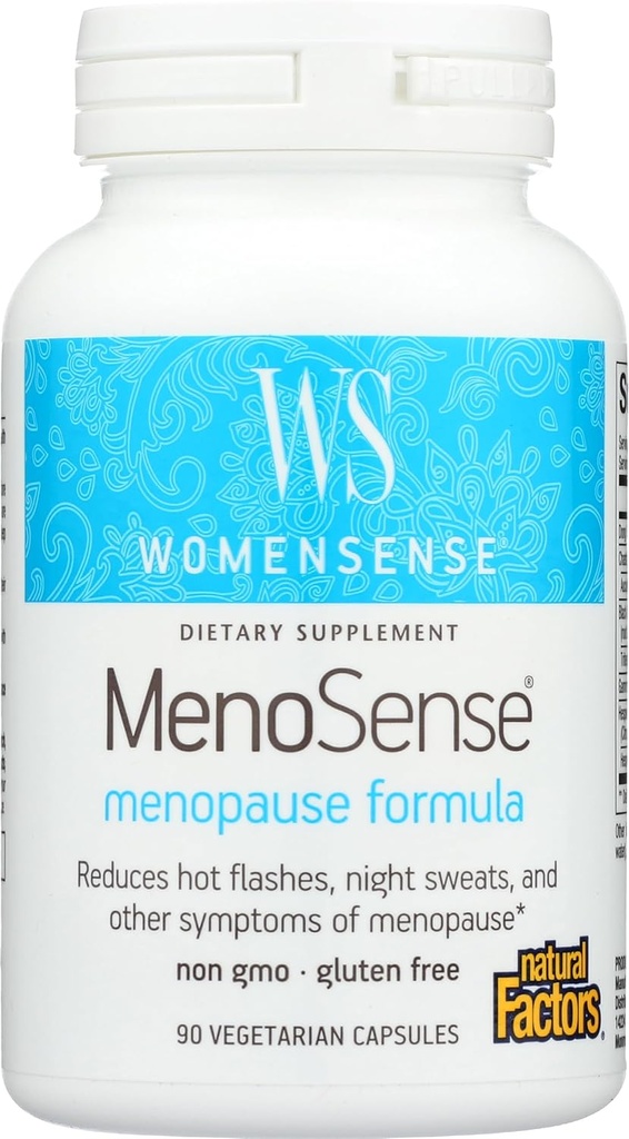 ŽenskeSense MenoSense z naravnimi dejavniki, Naravni dodatek za pomoč izboljšanje simptomov Menopause, Vegan, Non-GMO, 90 kapsul