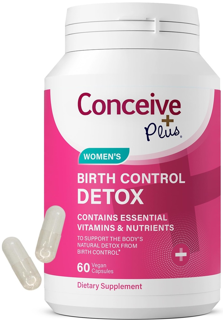 KONCEVNI PLUS Rojstni program Detox dodatek - Prenatarni vitamini Najboljše za ženske - podpora Hormone Balance & Ovarian Health - Bistveno za ženske, ki poskušajo spočeti - Prehranske dodatke - 60 kapsul