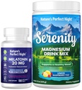 Narava je popolna noč Melatonin 20mg hitro raztapljanje mešane jagode 180 Število z serenost magnezija v prahu 15 oz Lemon malina