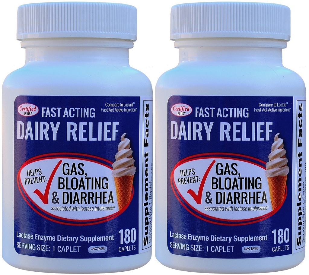Hitra delujoča laktaza 360 Capleti Generic Lactase Fast Act 9000 FCC enot na Caplet