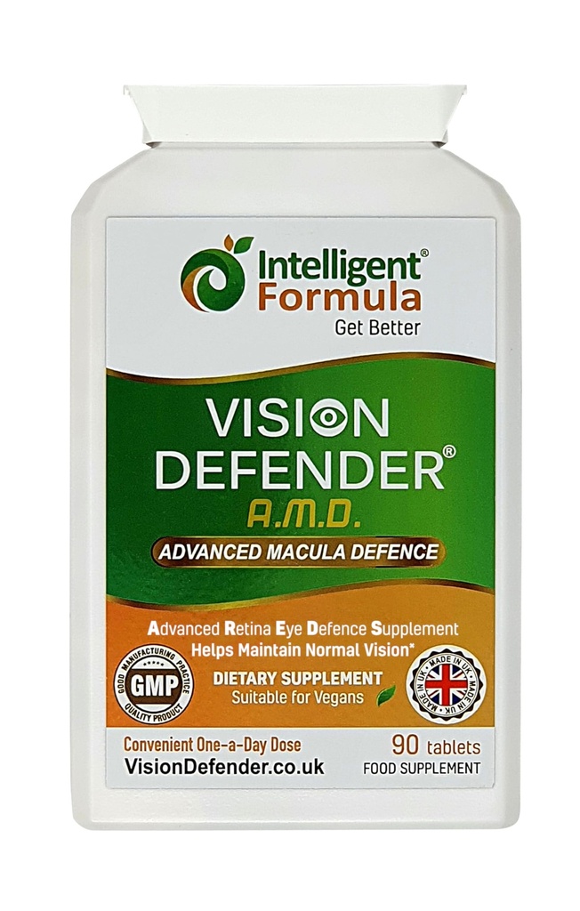 Vision Defender AMD AREDS2 Eye Vitamini – Točno AREDS 2 Formula z Lutein & Zeaksantin, Vitamini C & E, cink 25 mg in baker – Enkrat dnevno Vegan Eye Health Supplement, 90 Tablete