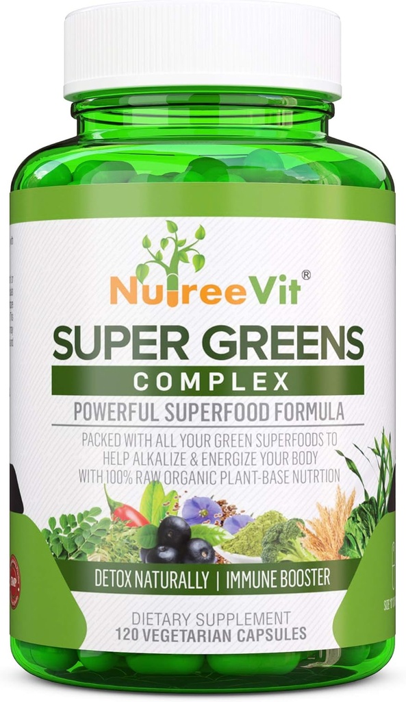 Superzelena - Spirulina, Klorella, pšenična trava + več - Pakirana zelena mešanica hranil
