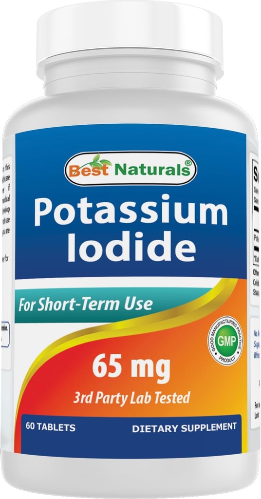 Najboljši naravni kalijev jodid 65 mg - prehranska dopolnila, 60 tablet (60 tablet (paket 1)) (12)