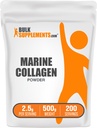 BulkSupplements.com Marine Collagen Powder - Marine Collagen Peptides dodatek, za lase, kožo, & nohti - Hydyrolyzed & Gluten Free, 2,5g na serviranje, 500g (1,1 lbs) (Pack of 1)