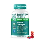 SmartyPants Organic Prenatal Vitamini za ženske, Multivitaminski Gumiji: Biotin, Metilfolat, Omega 3 (ALA), Vitamin D3, C, Vitamin B12, B6, A, K2 & Cink, Choline, Vegetarian, 120 Število (30 dnevna dobava)