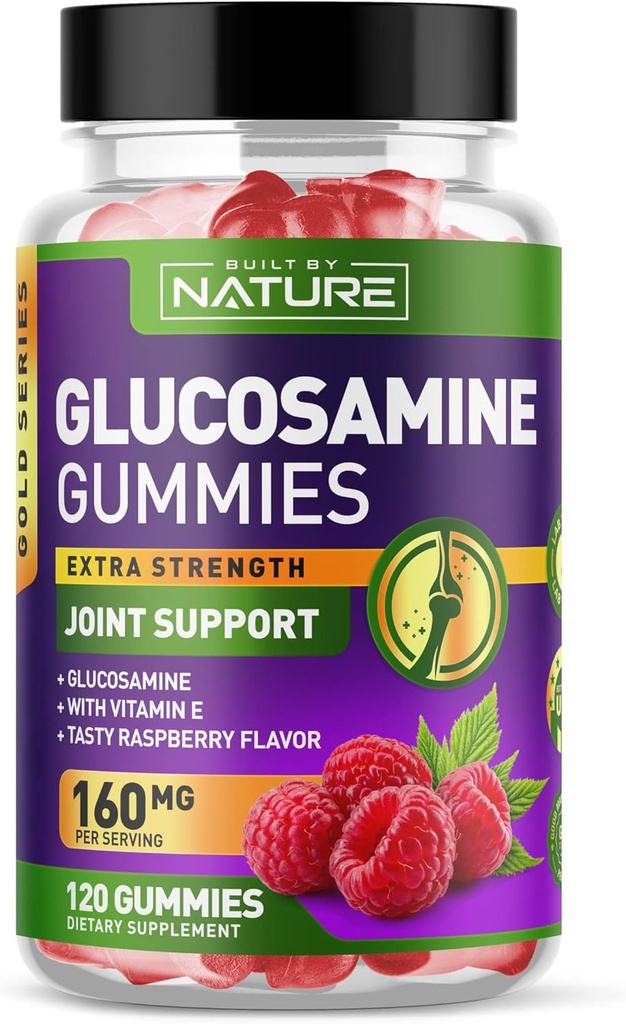 Glukozamin Gumies z vitaminom E - Napredna skupna podpora Gummy dodatek, Visoka moč antioksidant, Tolažba za hrbet, kolena, roke - 120 Gumies