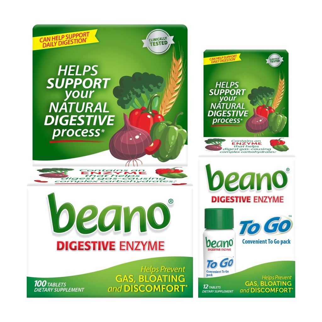 Beano Extra Jakost 100ct & beano to Go Pocket Pack 12ct
