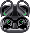 Brezžična ušesa Bluetooth 5.4 Naglavne slušalke, 96hr Playtime, brezžično polnjenje primeru LED zaslon, nad ušesi slušalke, ENC hrup preklicati, Hi-Fi zvok, IP7 vodoodporna, za športne vadbe (Globoko črna)