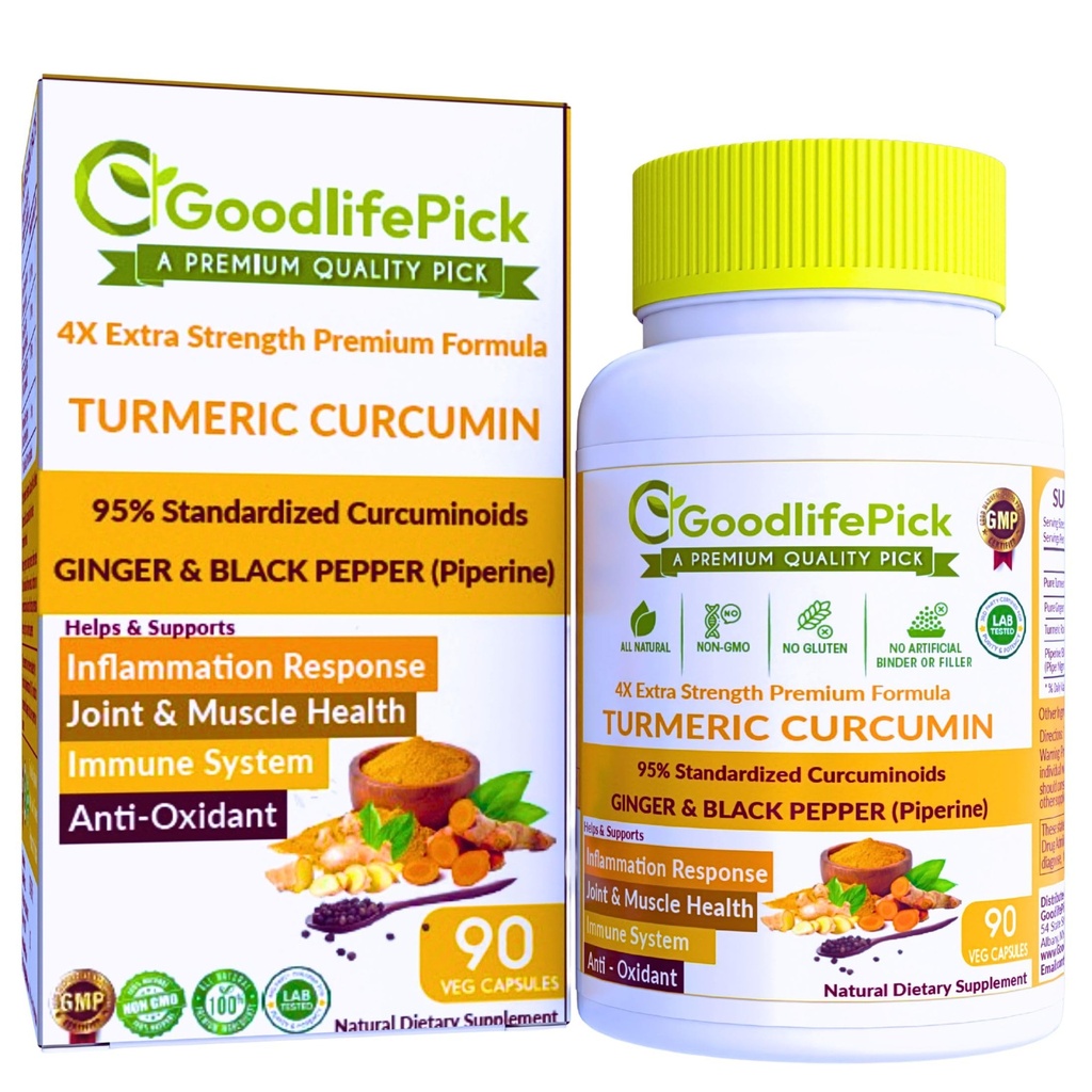 Premium kurkuma kapsule z ingver in črnim poprom. Kurkumin 95% Curcuminoidi & ingver koren AllNatural NonGMO NO riž v prahu NO Stearat NO Silica NO Gluten 90ct