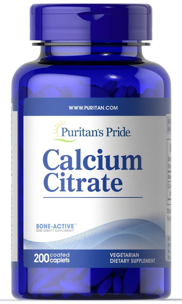 Puritan's Pride kalcijev citrat 200 Mg, 200 Število