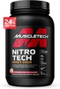 Whey Protein Powder , MuscleTech Nitro-Tech Whey Gold Protein Powder , Whey Protein Isolate Smoothie Mix , Beljakovine Powder za ženske in moške , Jagodni Beljakovine Powder, 2 lbs (28 Serv) Pakiranje variira