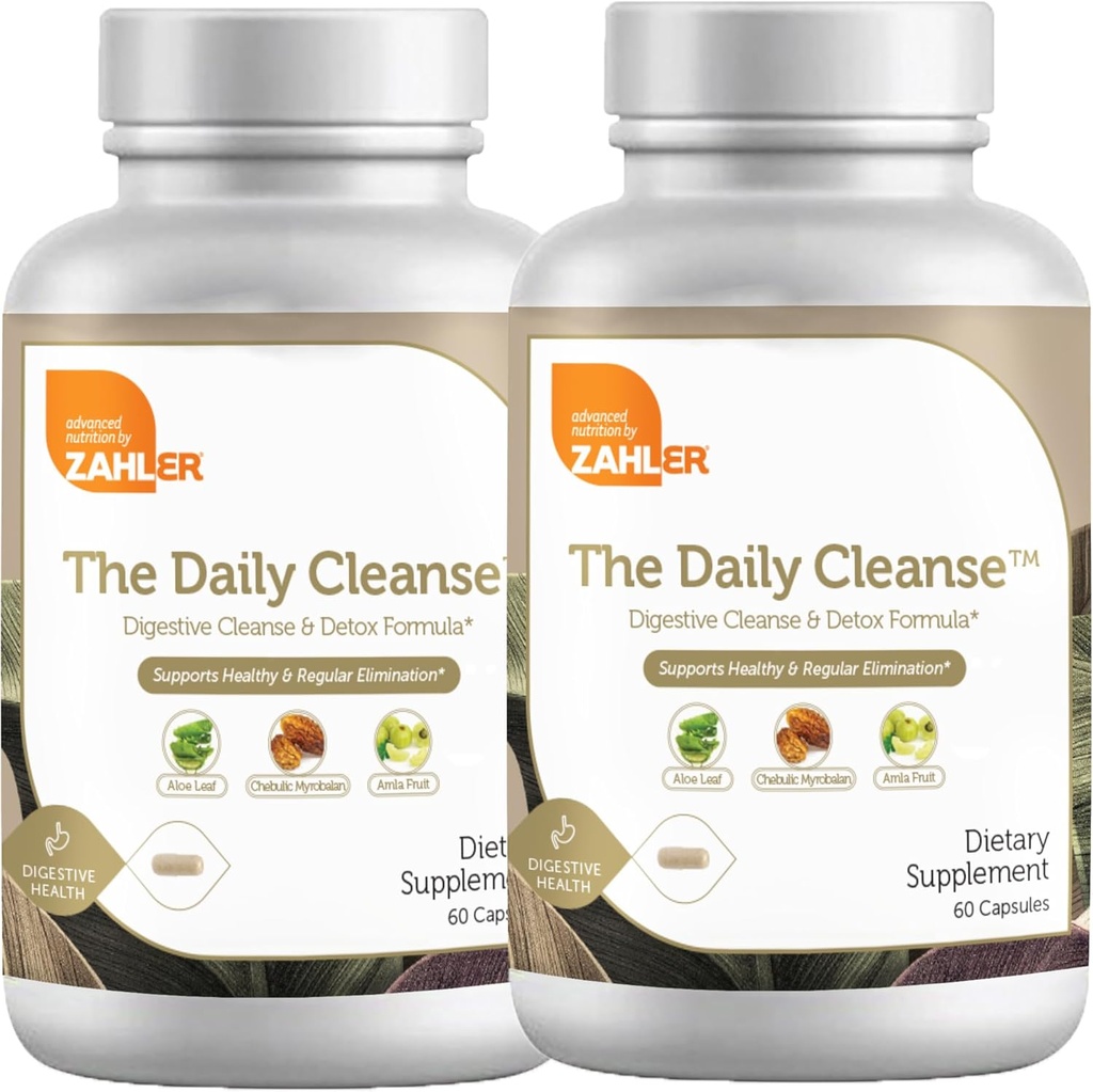 Zahler Daily Cleanse, Digestive Cleanse & Detox Formula, podpira zdravo in redno izločanje, 120 kapsul