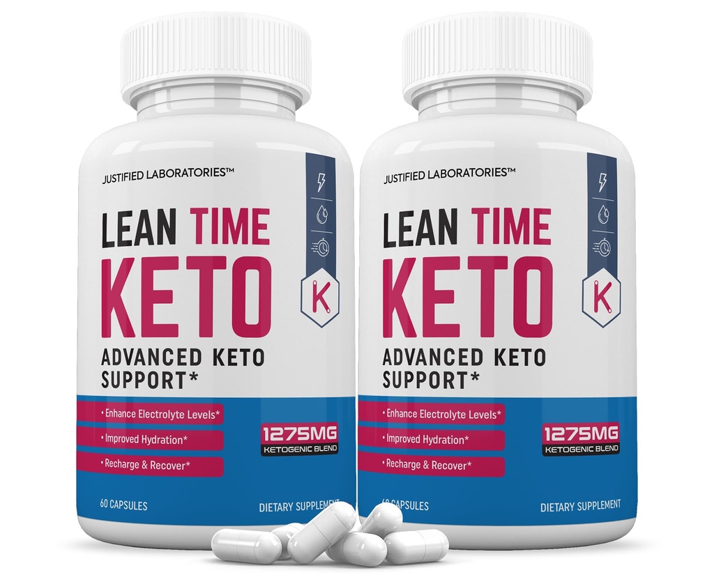 (2 paket) Lean Time Keto tablete 1275MG Nova in izboljšana formula vsebuje Apple Cider kis Extra Deviško oljčno olje v prahu zeleni čaj List 120 kapsul