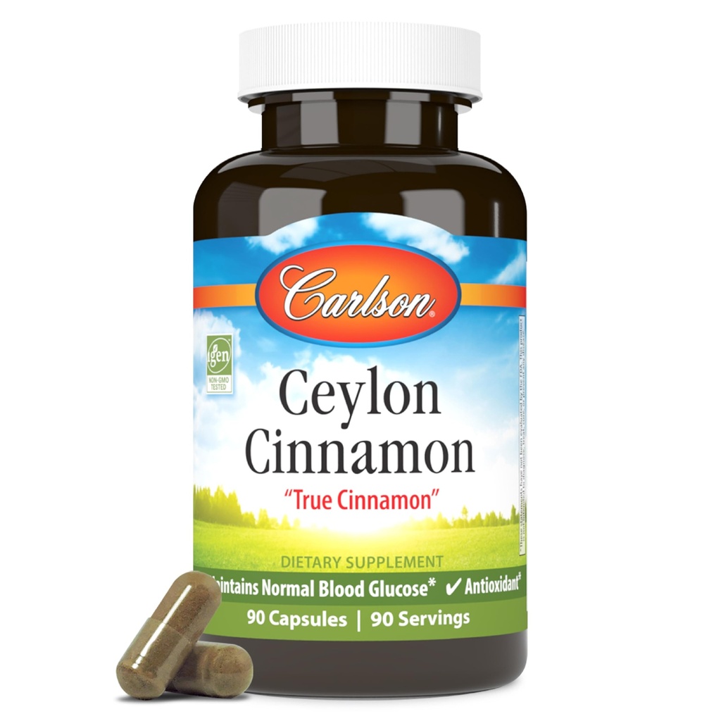 Carlson - Ceylon Cimet, dodatki cimetov, 500 mg, tablete iz cimetovega ekstrakta, kapsule Ceylon Cimet, 90 kapsul.