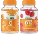 Življenjski Vitamin C 750mg + Vitamin B12, Gummies Bludle - odličen okus, Vitamin dopolnilo, Gluten brezplačno, GSO brezplačno, Žvečljivi gumi