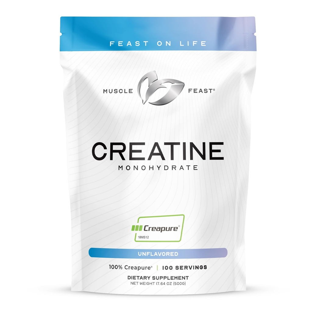 Muscle Creapure Kreatin monohidrat v prahu, Vegan Keto prijazno Gluten-free, Mass Gainer, Muscle Recovery dodatek in zaupanja vreden kreatin za rast mišic, Kreatin prašek, nearomatizirana, 500g