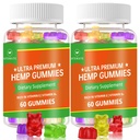 (2 paket) Konoplja, sadne užitne užitne Gummy Napredno 100% Naravne Visoko moč konoplja Izvleček gumijev - 120 Gumijev