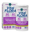 Vital Planet - Vital Flora Probiotiki za ženske več kot 55 Dnevni povoj Stable Probiotic 60 milijard CFU, 60 različnih sevov, 7 Organic Prebiotics, Imunska podpora in prebavni zdravje 60 kapsul