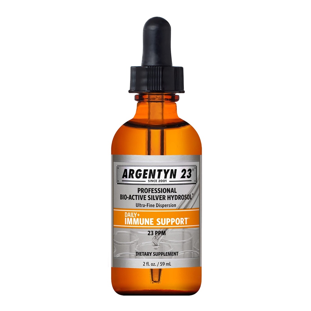 Argentyn 23 Professional Immune Support - koloidno srebro, bioaktivno srebro Hidrosol, 23 ppm, tekoči kapalec, 2 Fl Oz (59 ml)