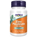 NOW Foods Supplements, Cinkov pikolinat 50 mg, Podpira encimske funkcije*, Imunska podpora*, 30 Veg kapsule