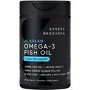 Športne raziskave Trojna moč Omega 3 ribje olje 1250mg iz Wild Aljaski Pollock - Burpless ribje olje dodatek z Omega-3 EPA & DHA - Trajno izvorno, Non-GMO, Gluten Free - 30 Softgels