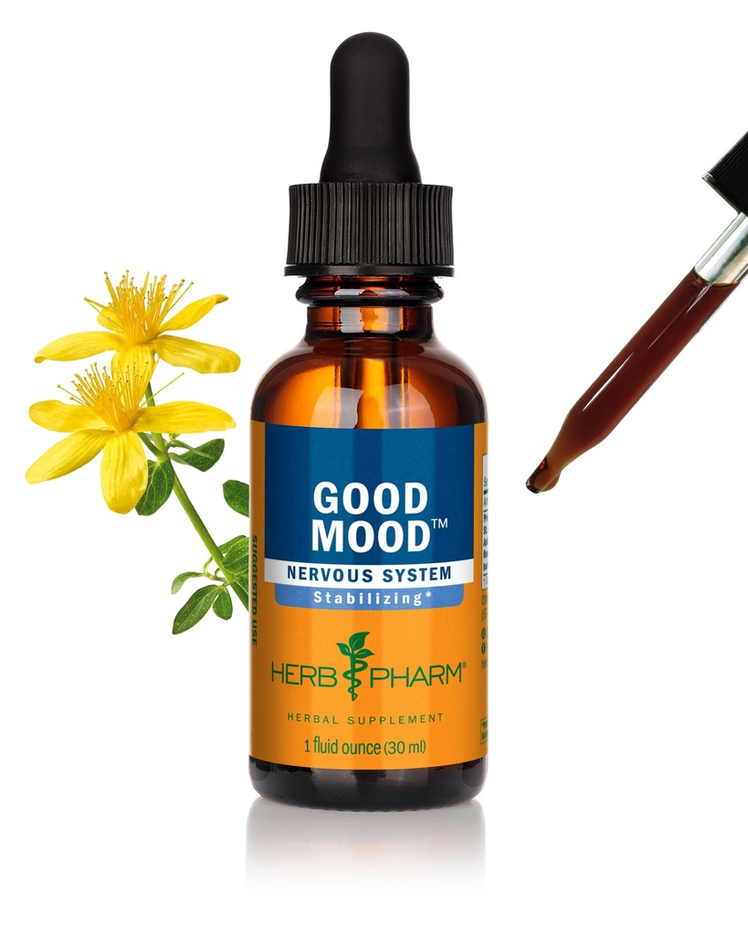 Herb Pharm Good Mood Liquid Herbal Formula s St. John's Wort za zdravo čustveno ravnovesje - 1 Ounce