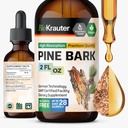 BIO KRAUTER Pine Bark ekstrakt - bogata z antioksidanti tekoči dodatek - 400 mg Francoski Maritime Pine Bark ekstrakt kapljice - Vegan, Alkohol in sladkor brez - 2 Fl Oz