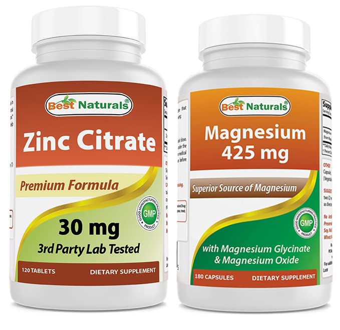 Cinkov citrat 30 mg in magnezijev glicinat 425 mg