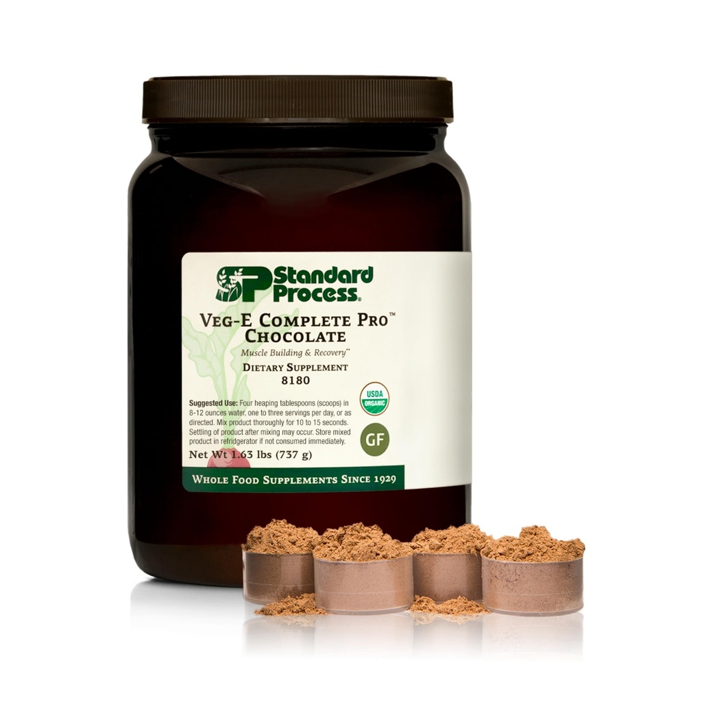 Standardni postopek Veg-E Complete Pro - Organski, na rastlinah osnovani proteini v prahu za izgradnjo mišic in regeneracijo - Podpira lase, kožo in nohte - Vegan & Gluten-free - Čokolada, 18 Servings