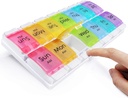 MOLN HYMY velike tablete Organizator 2 krat na dan, AM PM tablete Box 7 dan, 14 Divers 2 teden tablete zdravila Organizator z enostavno push gumb za zdravila, vitamini, ribje olje, dodatki