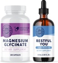 Vimergy Magnezijev glicinat (180 kapsul) in Vimergy Nepomirljivi vi* Tekoči melatonin (115 ml)