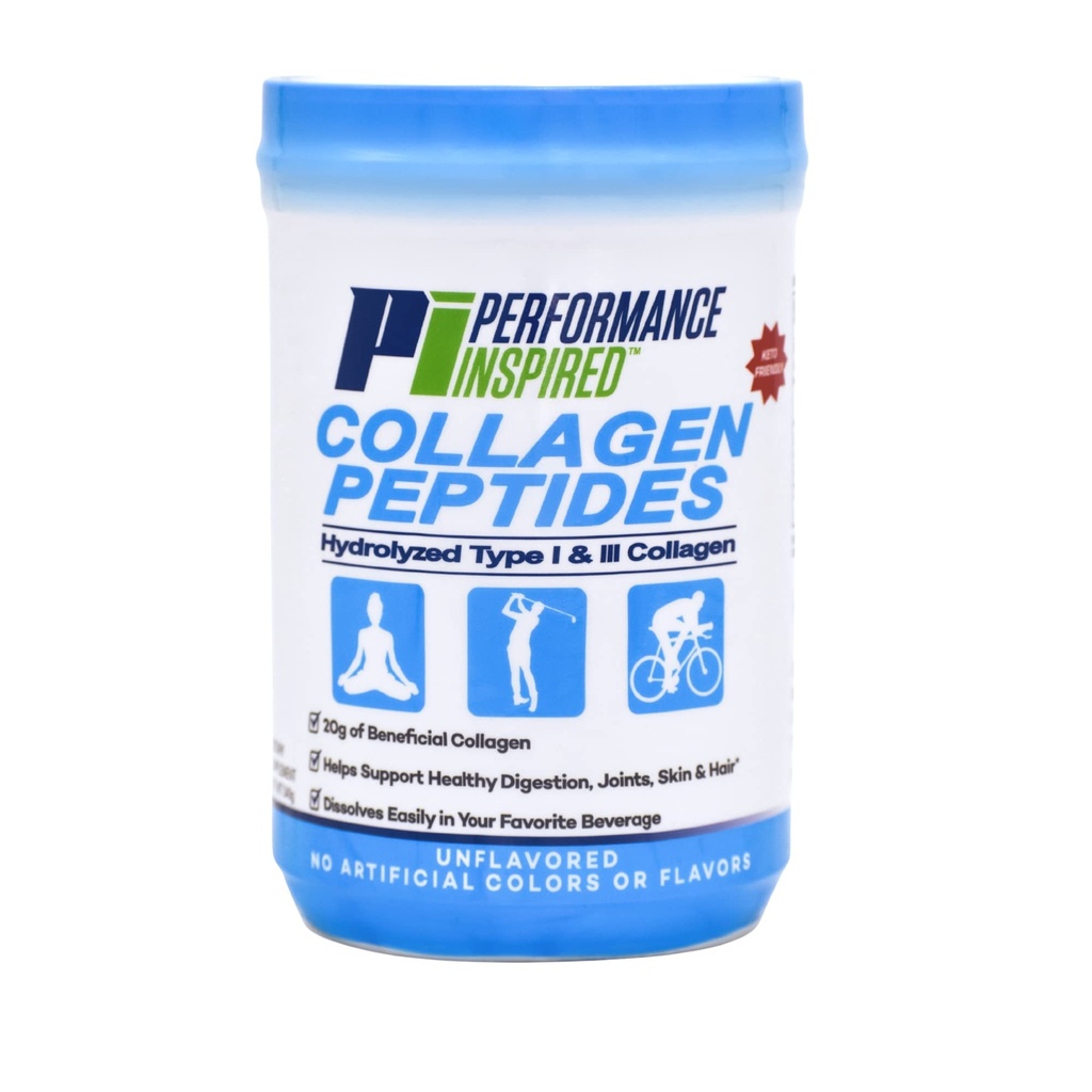 ZMOGLJIVOST INSPIRED Nutrition Hidralizirani kolagen peptidi v prahu – 18g beljakovine – tip I & III kolagen – Joint, koža, nohti in prebavne podpore – Vse naravne – nearomatizirane