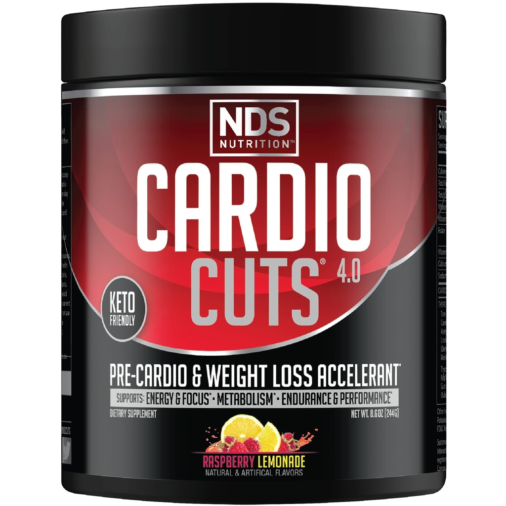 NDS Nutrition 4.0 Pre Workout Supplement - Napredno hujšanje in Pre Cardio Formula z L-karnitinom, CLA, MCT, L-glutamin in žafranike olje - Razz limonada (40 strežb)