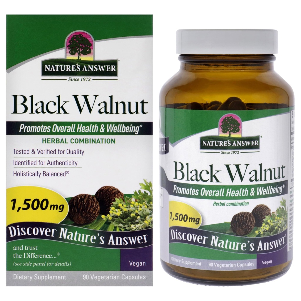 Narava odgovor Black Walnut Complex vegetarijanske kapsule v prahu, 90-Count Black Walnut 