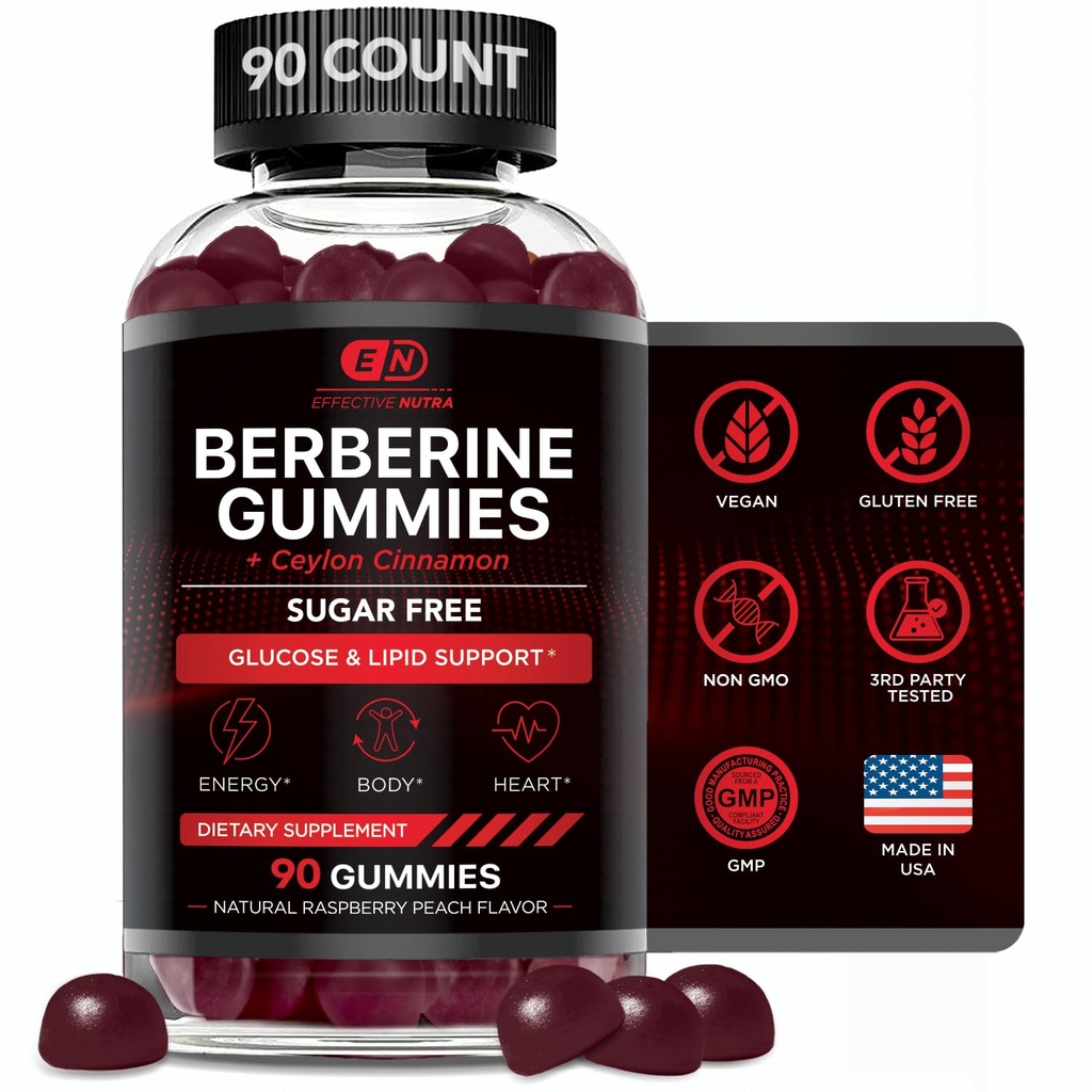 UČINKOVITA NUTRA Berberine Gumies s Ceylon Cimet 