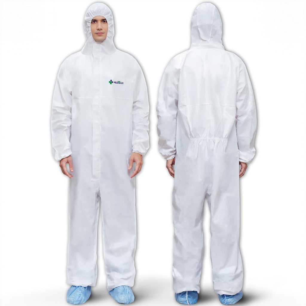 Obleke Medtecs Hazmat - 6 Možnosti velikosti - Odstranljiva obleka Coveralls, Medical Protection Coverall PPE Hazmat