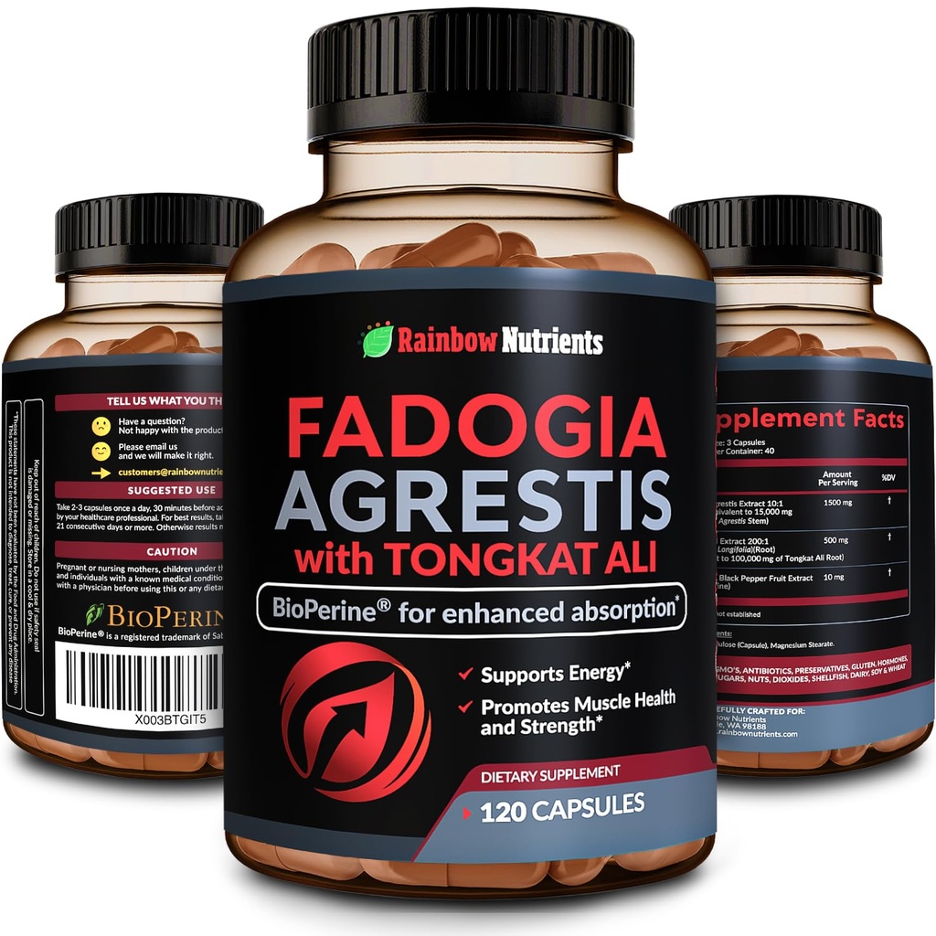 115,000 mg Fadogia Agresis z Tongkat Ali + BioPerine® [maksna absorpcija] - podpira Stamino, moč, fokus, mišično zdravje in regeneracijo, pogon in zmogljivost - ne-GMO & Made in USA - 120 V kapsule