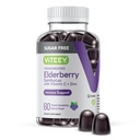 VITEEY Sambucus Elderberry Gumies za odrasle in najstnike + cink in vitamin C - brez sladkorja - Imunska podpora & Booster Zeliščni dodatek - Vegan, Gluten Free, želatina, brez GSO, Žvečljiva jagoda