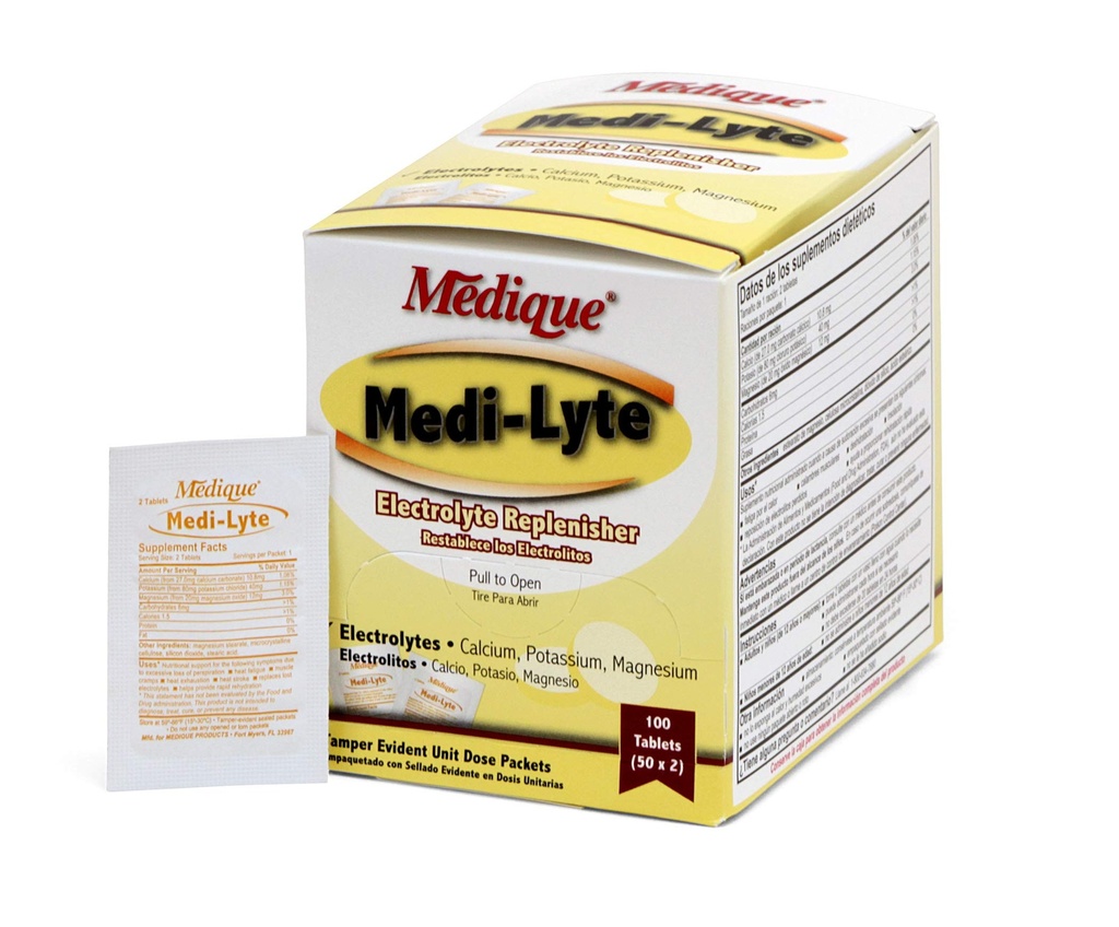 Medique 03033 Medi- Lyte tablete elektrolitov w/ kalijev klorid za Cramps, 100- Tablets
