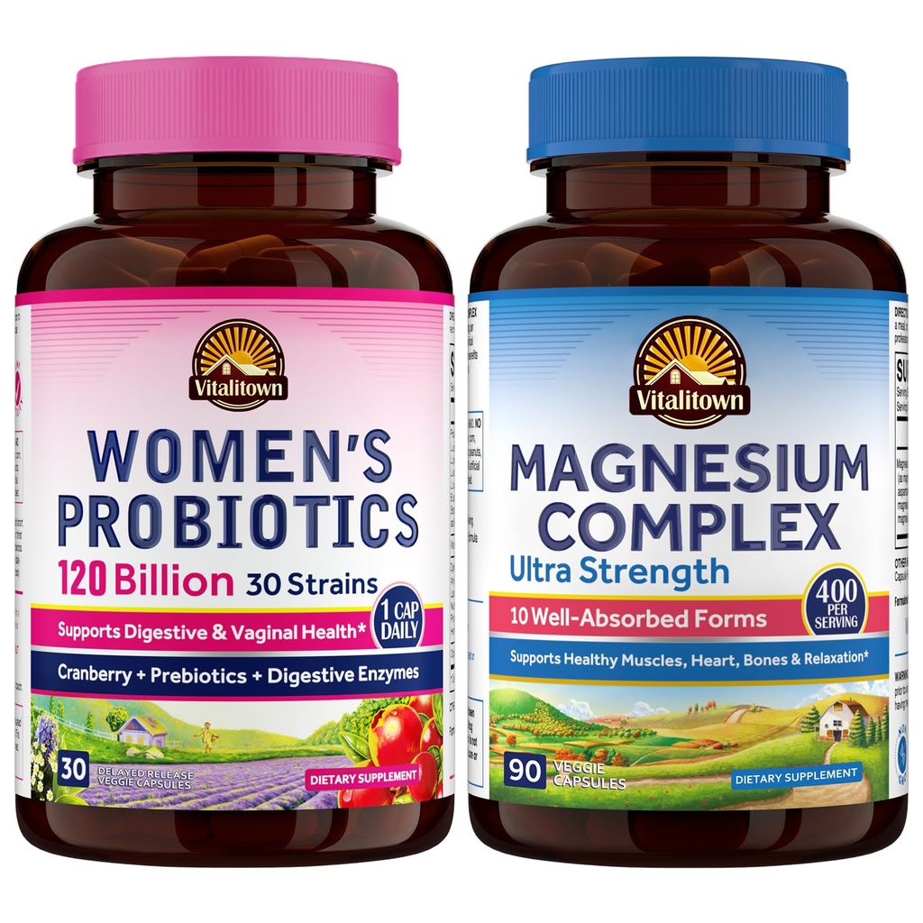 Vitalitown Magnezij + probiotični paket (Pack of 2) 