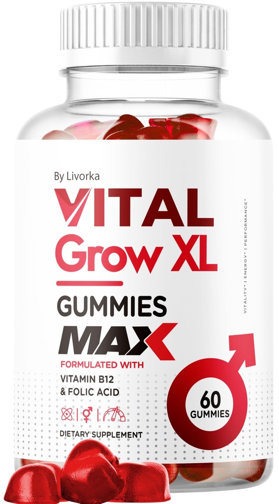 Vital Grow XL moški Gummies - moški zmogljivosti Gummies 1050MG Vital GrowXL mešanica, Vital rast Gummy Napredno Formula, 60 Gummies za 1 mesec