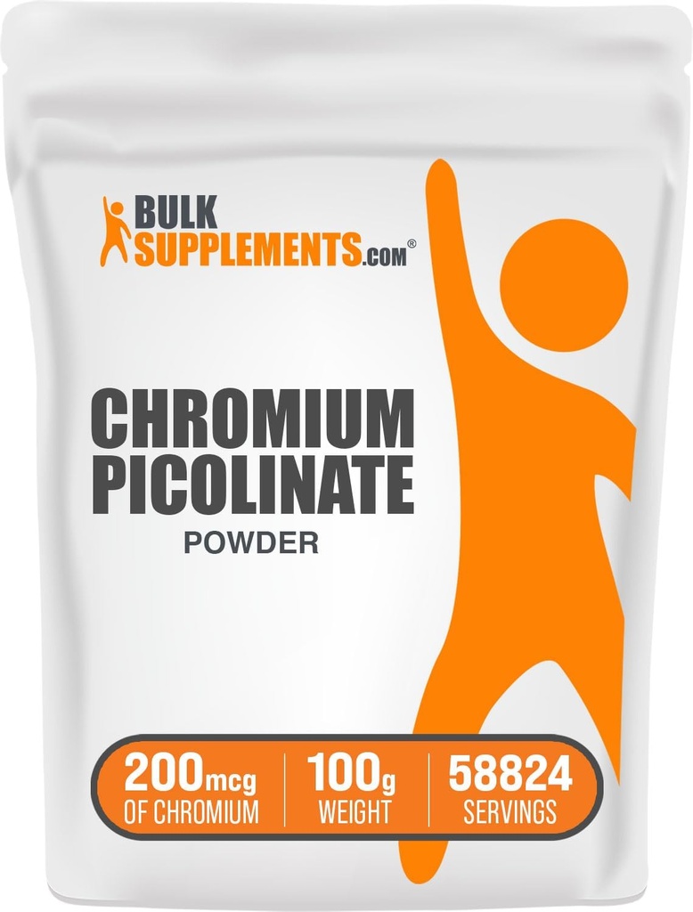 BulkSupplements.com Kromov pikolinat 200mcg Powder - Mineral Supplements - Gluten & Yeast Free, 200mcg kroma na Serving, 100g (3.5 oz) (Pack of 1)