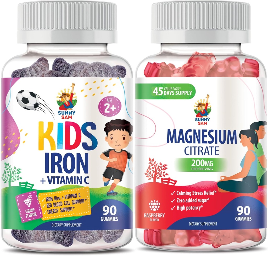 Magnezijeve žvečilke za odrasle in železne žvečilke za otroke in odrasle - železovi vitamini z vitaminom C.