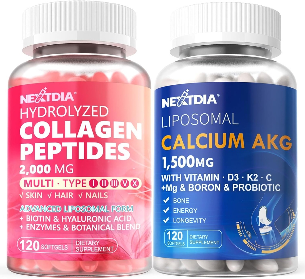 Hidrolizirane tablete kolagen peptidov + liposomski kalcij AKG Dodatek 1500mg