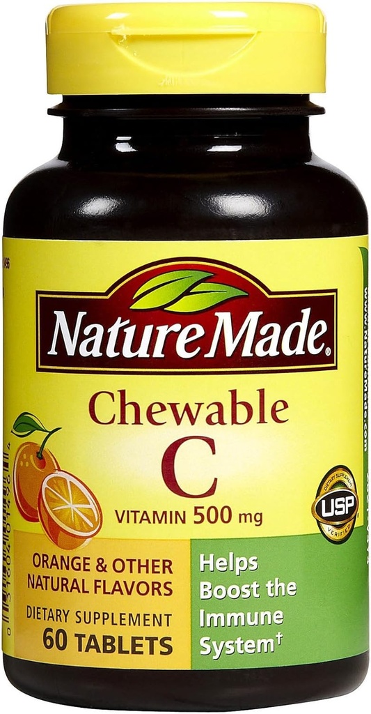 Vitamin C 500 mg žvečljive tablete, oranžna 60 ea (paka 4)